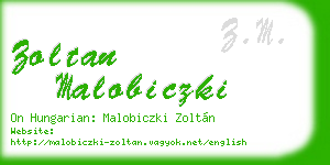 zoltan malobiczki business card