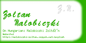 zoltan malobiczki business card